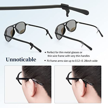 KAJUDA 16 Pairs Glasses Ear Grip, Anti Slip Eyeglass Holder, Silicone Eyewear Retainers Hook for Sunglasses, Sports, Study