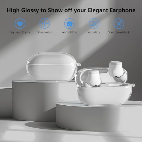 Aircawin for Beats Solo Buds Case Clear,TPU for Beats Solo Buds Cover 2024 | Shockproof Full Protective Soft Transparent TPU Cover for Beats Solo Earbuds with Keychain and Cleaning Pen-Clear - color: Crystal