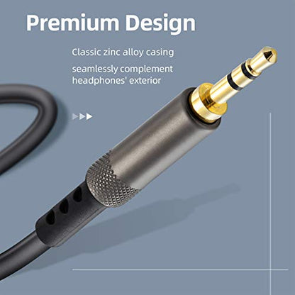 Mr Rex 2.5mm to 3.5mm Audio Aux Cable Headphone Replacement Audio Cable Cord Wire with in Line Mic Volume Control for Bose 700 QuietComfort QC45 QC35II QC35 QC25, JBL E45BT E55BT E65BTNC(2-Pack, 5FT) - size: 5ft / 1.5m (2-Pack)