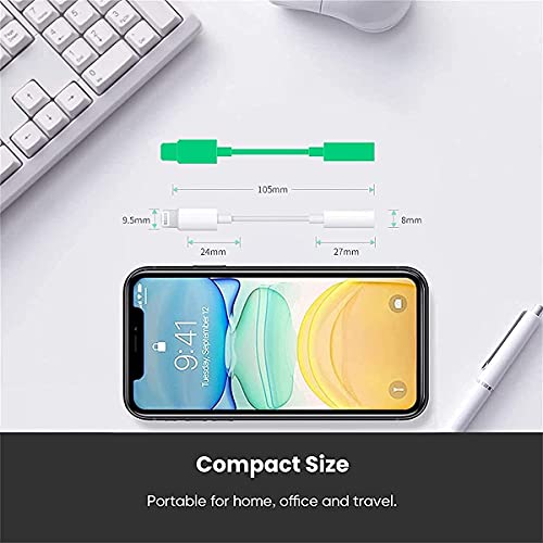 wamaxlink Lightning to 3.5 mm Headphone Jack Adapter Support Phone Call | 2 Pack Apple MFi Certified iPhone 3.5mm Headphones Adapter Support Phone Call, Wire Control for iPhone 14 13 12 11 Pro Max
