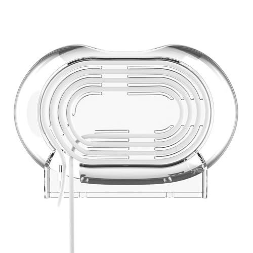 LeongLzt Ouligei Google Nest Audio Speaker Wall Mount/Bracket, in-Built Cable Management System & Easy Installation Speaker Holder Shelf Stand - Elegant & Durable Space Saving Accessory - color: CLEAR