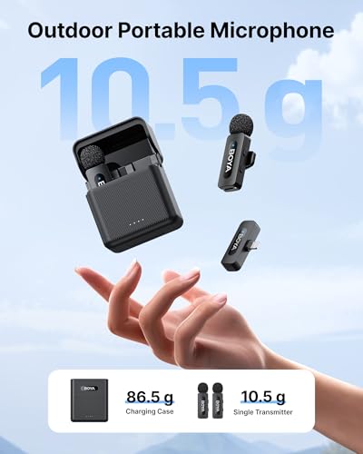 BOYA V3 Wireless Lavalier Microphone for iPhone with MFi Certified Lightning Port, 36H Battery Life with Charging Case, Noise Canceling Clip on Lapel Microphone Wireless Mini Mic for Video Recording