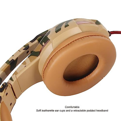 On-Ear Headphones with Microphone, Clear Sound, 120° Microphone, Comfortable, Volume Control, Wide Compatibility, Gaming Headset for Laptop