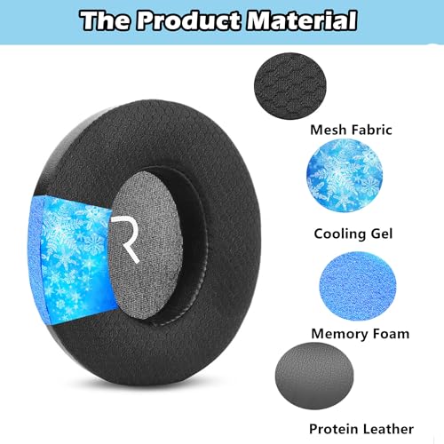 Cooling Gel Earpads Headband Cover Replacement Compatible with Sennheiser HD280/HD280-13/HD280-Pro/HD281/HMD280/HMD280 Pro/HMD280-13/HMD281/HMD281 Pro Headset Ear Pads Head Band Cover Cushions
