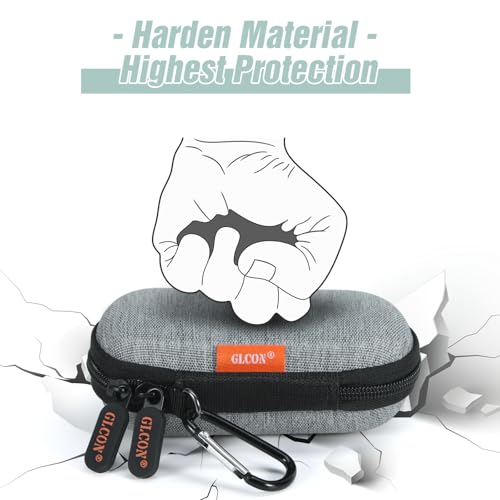 Mini Earbud Case, Oval Hard Shell Carrying Pouch Bag - color: Light-Grey