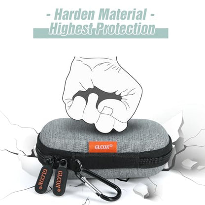 Mini Earbud Case, Oval Hard Shell Carrying Pouch Bag - color: Light-Grey