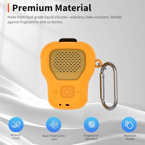 for DEWALT Wearable Bluetooth Speaker Case (Updated Version) – Soft Silicone Protective Cover,Dustproof Shockproof Anti-Scratch Sleeve for DEWALT Wearable Speaker,Orange