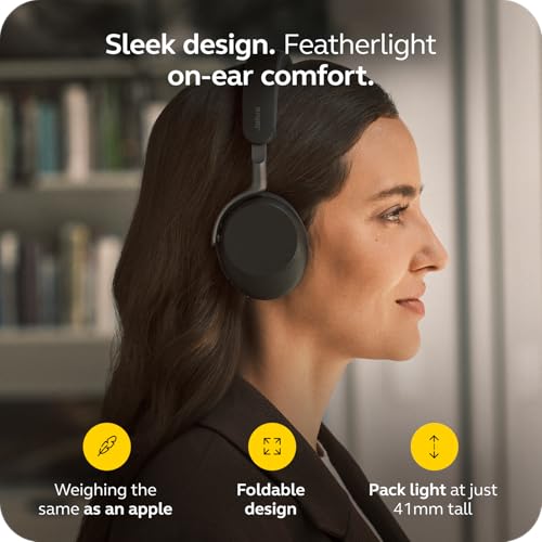 Jabra Evolve3 75 On-Ear Wireless Bluetooth Headset with Microphone, Black - color: Black, style: All Platforms