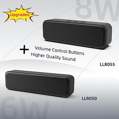 [Upgraded] Computer Speakers for Desktop PC, USB Plug-n-Play, External Speakers for Laptop, Mini PC Sound Bar with Stereo Loud Sound, Enhanced Bass, Compatible with Windows, macOS, ChromeOS, Linux