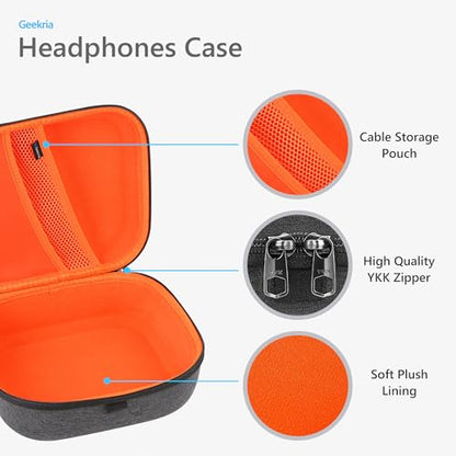 Geekria Shield Headphones Case Compatible with Sennheiser HD400PRO/HD 560S/HD598/HD 599SE/HD280PRO/HD 600, Replacement Hard Shell Travel Carrying Bag with Cable Storage (Dark Grey) - color: Dark Grey