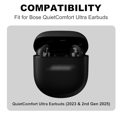 Replacement Ear Tips for Bose QuietComfort Ultra Earbuds 1/2nd Gen | Anti-Slip Silicone Wingtip Covers Eartip with Portable Storage Box (3 Pairs, Black, S/M/L)