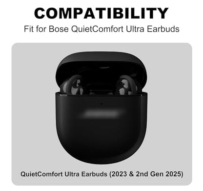 Replacement Ear Tips for Bose QuietComfort Ultra Earbuds 1/2nd Gen | Anti-Slip Silicone Wingtip Covers Eartip with Portable Storage Box (3 Pairs, Black, S/M/L)