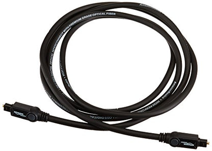 Amazon Basics Toslink Digital Optical Audio Fiber Optic Cable, Multi-Channel, for Sound Bar, Audio System, Home Theatre, Game Console, Blu-Ray Player, Gold-Plated Connectors, 6 Foot, Black - size: 6 Feet