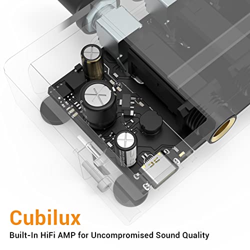 Cubilux AM-K4 6.35mm Audio Mixer [Ultra-Low Noise, HiFi AMP] 4-Channel Line-In 1/4” Mini AUX Mixer, Quarter Inch Small Stage Sub Mixer for Guitar Bass Keyboard Drum, Club Bar Studio