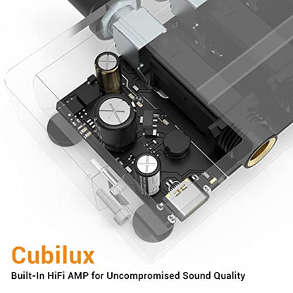 Cubilux AM-K4 6.35mm Audio Mixer [Ultra-Low Noise, HiFi AMP] 4-Channel Line-In 1/4” Mini AUX Mixer, Quarter Inch Small Stage Sub Mixer for Guitar Bass Keyboard Drum, Club Bar Studio