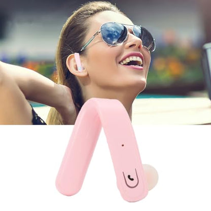 Single Ear Bluetooth Headset, Handsfree Earphone with Mic, IP67 Water Proof Ear Hook Wireless Earpiece for Truck Driver Laptop Cell Phone (Pink) - color: Pink