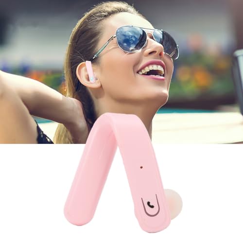 Bewinner Single Ear Bluetooth Headset, 15 to 20 Hour Playtime, IP67 Wireless Bluetooth Earpiece with HD Mic for Trucker Driver Office Travel Laptop Cell Phone (Pink) - color: Pink
