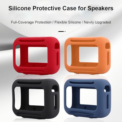 Silicone Case for JBL Go 5, Soft Skin Cover Portable Bluetooth Speaker Protective Sleeve, Anti-Scratch Shockproof Anti-Drop Shell Guard Protector with Carabiner (Blue) - color: blue
