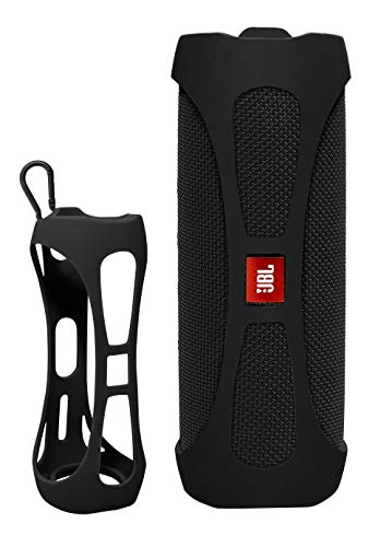 Alltravel Featured Silicon Sleeve for JBL FLIP 5 Waterproof Portable Bluetooth Speaker, More Protective and and Real Sound Design (Black) - color: Black