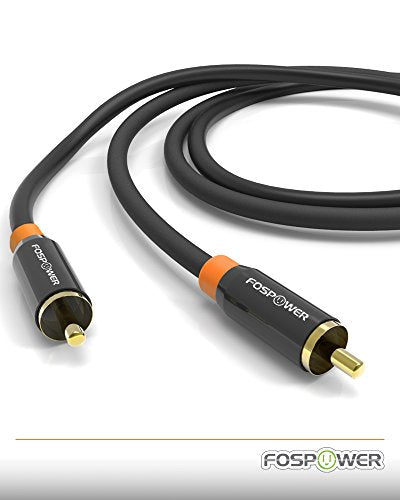 FosPower Digital Audio Coaxial Cable [24K Gold Plated Connectors] Premium S/PDIF RCA Male to RCA Male for Home Theater, HDTV, Subwoofer, Hi-Fi Systems - 3ft | FosPower Digital Audio Coaxial Cable S/PDIF RCA Male Subwoofer Cord (3ft) - size: 3 Feet