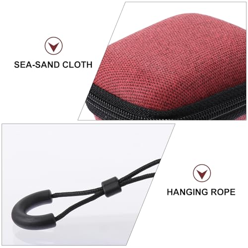 Alipis Portable Earphone and Charger Storage Bag with Waterproof Eva Material, Mini Cable Organizer Pouch for Travel and Daily Use, Red Zipper Case