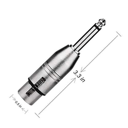 Tisino XLR Female to 1/4 Inch TS Mono Unbalanced XLR Adapter, 2 Pack | Unbalanced Female XLR to 1/4 inch Mono Jack Adapter for Mic, Mixer, Speaker, Amp, Microphone Adapter - color: XLRF to 1/4" TS