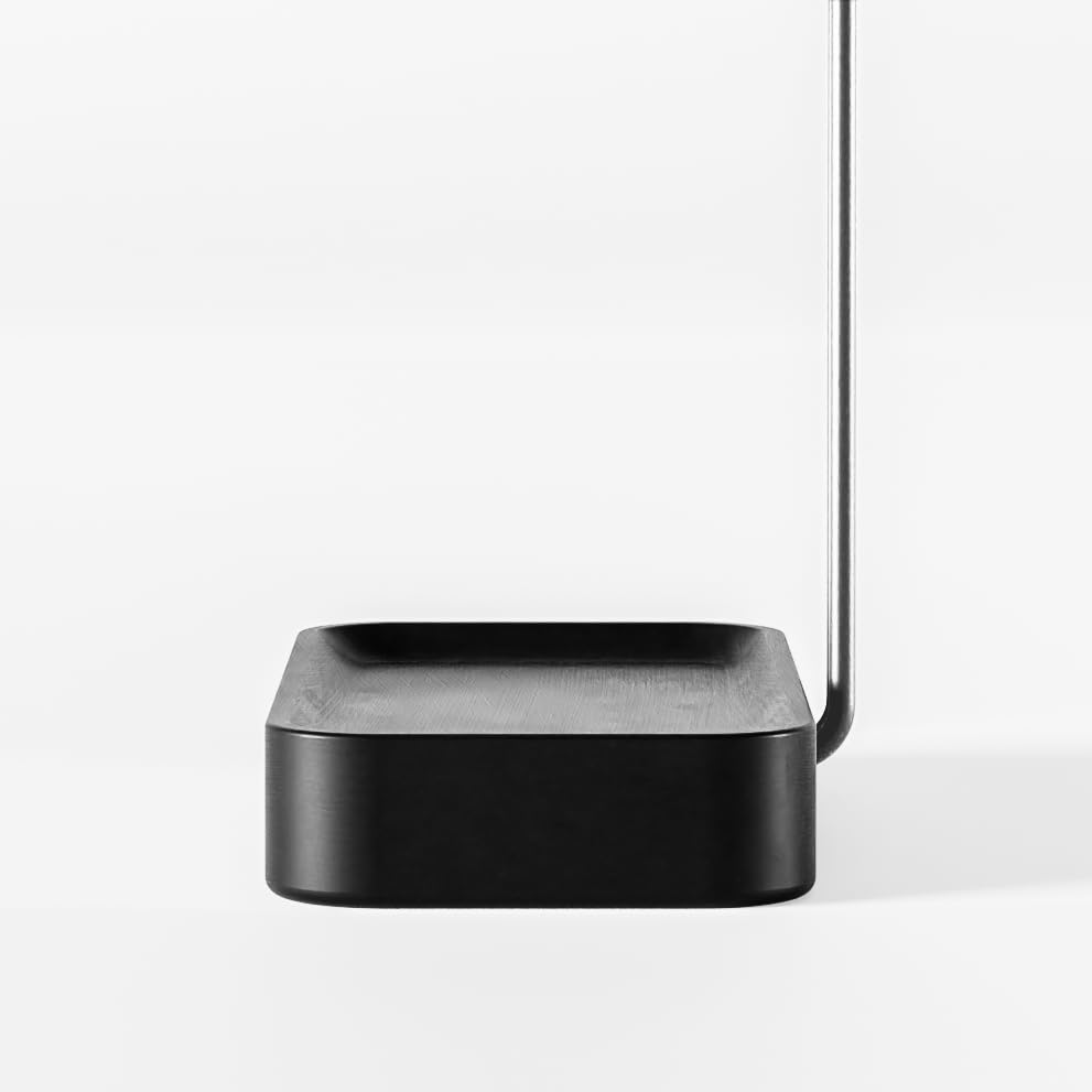 Raico Headphone Stand with Catchall Tray Base Premium Showpiece Headset Holder with Storage Solid Wood (Black Wood) - color: Black Wood