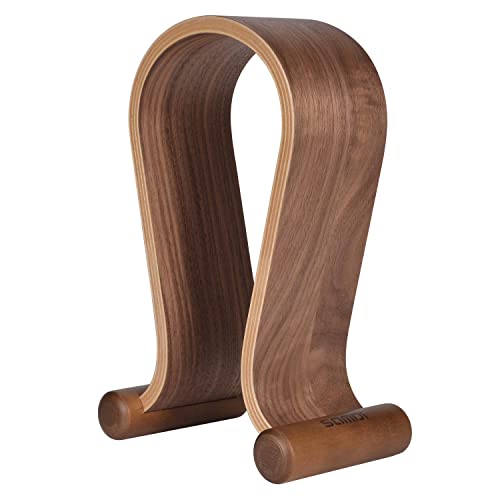 Wood Headphone Stand, Headphone Holder Wood Headset Stand Compatible for Sony, Bose, Shure, Jabra, JBL, AKG Gaming Headphones Display et. (Walnut) - color: Walnut