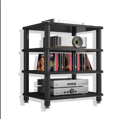 HiFi Racks Media Components Cabine, Heavy Duty Audio Component Stand, Amplifier Console Shelf Organizer, 2/3/4 Tier Speaker Audio Rack Tower(Black,3-Tier) - color: Black, size: 3-Tier