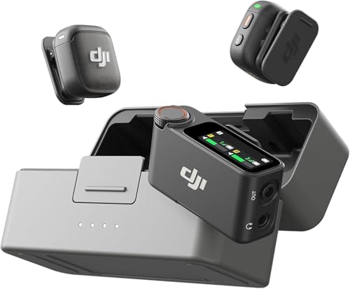 DJI Mic 3 (2 TX + 1 RX + Charging Case), Wireless Microphone for iPhone/Camera/Android, Ultralight, Adaptive Gain Control for Balanced Volume, Dual Band Anti-Interference, Vlog, Wall Charger - style: DJI MIC 3