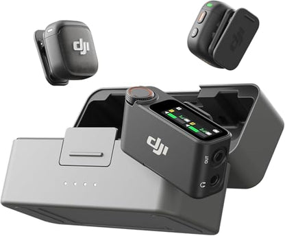 DJI Mic 3 (2 TX + 1 RX + Charging Case), Wireless Microphone for iPhone/Camera/Android, Ultralight, Adaptive Gain Control for Balanced Volume, Dual Band Anti-Interference, Vlog, Wall Charger - style: DJI MIC 3