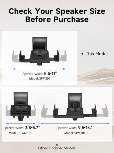 suptek Speaker Wall Mount Adjustable for Large Bookshelf Speaker Mounts | Swivel Speaker Wall Mounts with Surround Sound, Tilt Speaker Shelf For Living Room Up to 55lbs, 2 Packs, Black - size: Standard--black