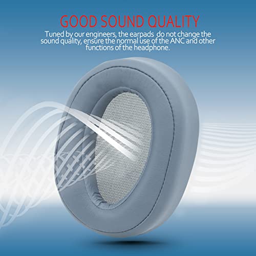 Krone Kalpasmos Replacement Earpads for Sony WH-H900N h.Ear on 2 & Sony MDR-100ABN Headphones, Sony Headphone Cushions, Sony WH H900N earpads with Soft Foam Leather(Moonlight Blue) - color: Moonlight Blue
