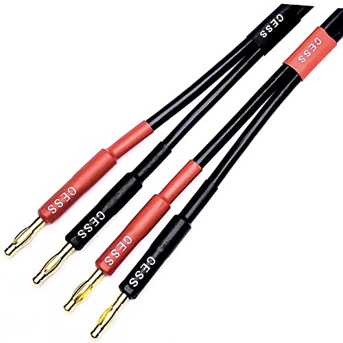 CNCESS RCA to Banana Plug Silicone Wire Speaker Cable (12AWG, 6 Feet) - size: 12AWG 6 Feet