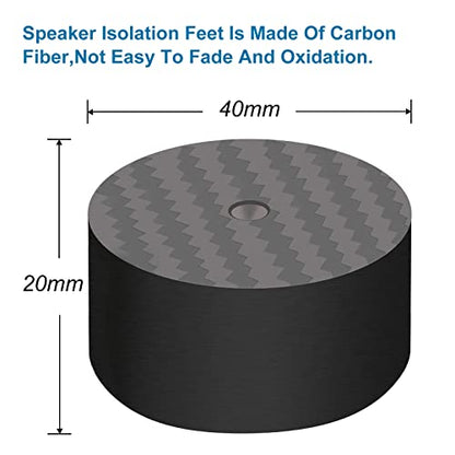 Monosaudio Carbon Fiber Speaker Spike Floor Protectors Speaker Isolation Feet 40x20mm Speaker Spike Floor Protectors Pad Stand for Audio,Speakers,Subwoofers,Amplifier,DAC,PC Case,Turntable(Black) - size: 40x20mm