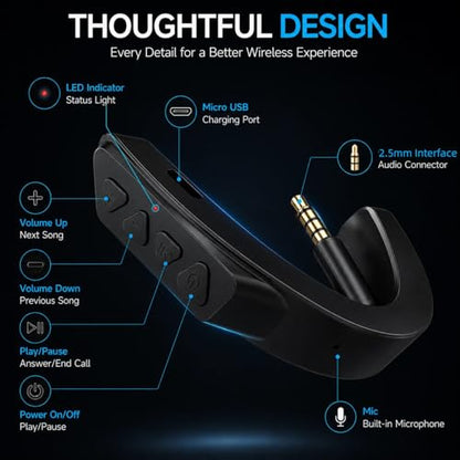 aptX Wireless Bluetooth Adapter for Bose QuietComfort 25, Black - color: Black