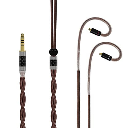 keephifi Earphone Upgraded Cable CCZ【XI】 6N Single Cystal Copper Replacement Headsets Wire CCZ Plume Standard Cable for BLON KZ TRN TIN Audio Cable (MMCX 4.4MM, Brown) - size: MMCX 4.4MM