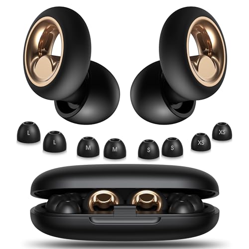 Ear Plugs for Sleeping, 45dB Silicone Ear Plugs for Noise Reduction, Reusable Sleeping Noise Cancelling Earplugs for Snoring, Concert & Shooting Ear Protection with 6 Eartips(Black)