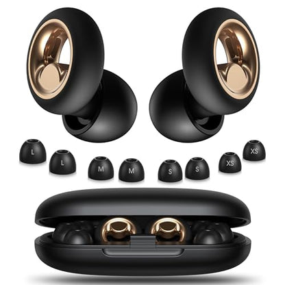 Ear Plugs for Sleeping, 45dB Silicone Ear Plugs for Noise Reduction, Reusable Sleeping Noise Cancelling Earplugs for Snoring, Concert & Shooting Ear Protection with 6 Eartips(Black)