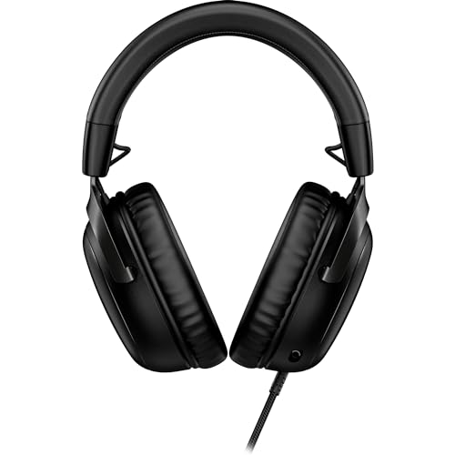 HyperX Cloud III – Wired Gaming Headset,PC,PS5,Xbox Series X|S,Angled 53mm Drivers,DTS Spatial Audio,Memory Foam,Durable Frame,Ultra-Clear 10mm Mic,USB-C,USB-A,3.5mm – Black,(Pack of 10) - color: Black, size: Regular (Pack of 10), style: Wired