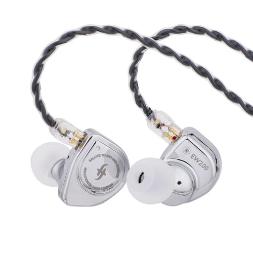 Linsoul SIMGOT EW200 10mm SCP Diaphragm Dynamic Driver IEM in-Ear Earphones | with All Metal Body, Detachable 0.78mm 2pin Silver-Plated OFC Cable for Audiophiles Musicians, Type-C DSP with Mic - style: EW200 DSP