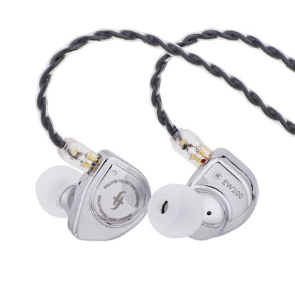 Linsoul SIMGOT EW200 10mm SCP Diaphragm Dynamic Driver IEM in-Ear Earphones | with All Metal Body, Detachable 0.78mm 2pin Silver-Plated OFC Cable for Audiophiles Musicians, 3.5mm with Mic - style: EW200 With Mic