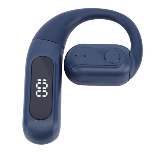 Yoidesu Single Ear Bluetooth Headset for Phone Calls with Display, Ear Piece Bluetooth Phone with 180 Rotatable Hook and Replaceable Battery for Daily Use (Blue) - color: Blue