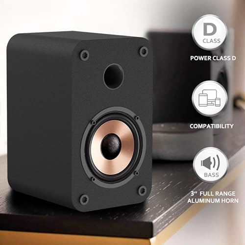 LONPOO Blueooth Computer Speakers for Desktop PC and Laptop, Plug-N-Play, 30W RMS Active Bookshelf Speaker with 3-Inch Full Range Speaker,Support USB Playback,Aux-in and 3.5mm Earphone Port