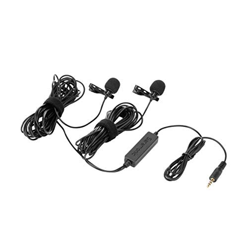 Saramonic LavMicro 2M | Dual Lavalier Microphones for Cameras, Smartphones, Tablets, Recorders, Mixers, & More - size: 2x 3.5mm TRS/TRRS Output