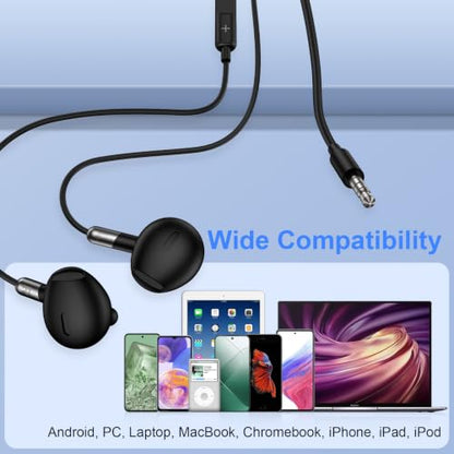 Wired Earbuds 3.5mm Jack Headphones for Samsung Galaxy A15 A14 A13 A07 A06 | A25 A24 A23 S10 S9 S8 Wired Ear Buds, in-Ear Headphones with Microphone Volume Control Noise Cancelling for Computer Laptop - color: Black