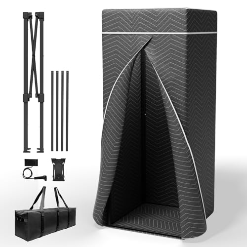 RDCMKL Portable Recording Booth, Foldable Vocal Booth for Home Studio | sound isolation vocal shield, acoustic blanket enclosure, floor stand, phone holder, podcast, voiceover, singing