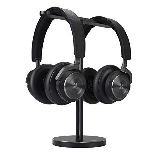 Dual Aluminum Headphones Stand Holder, Showcase Multi Headphones with Solid Heavy Base, Compatible With Gaming Headsets and Wireless Headphone Black - color: Black