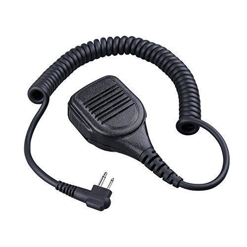 Waterproof IP55 Shoulder Mic Handheld Speaker Compatible with 2Pin Motorola | External 3.5mm Earpiece Jack, 2.5mm/3.5mm 2-Pin for Motorola Two-Way Radios