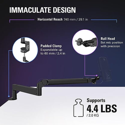Elgato Wave Mic Arm Low Profile Microphone Boom Arm - style: Low Profile